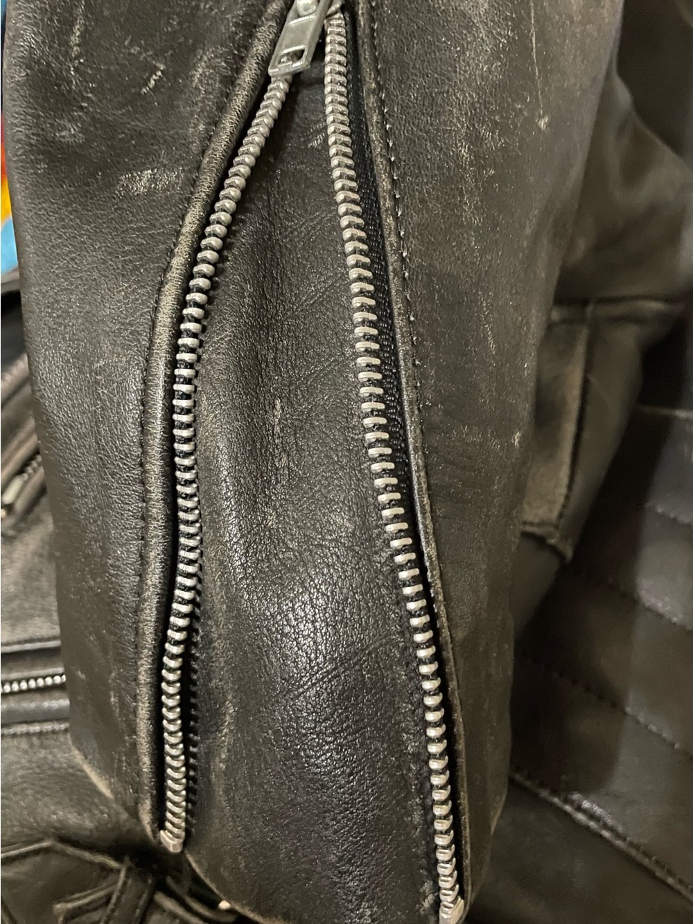 Vintage-Style Black Leather Biker Jacket - By Easy Rider - Picture 11 of 11
